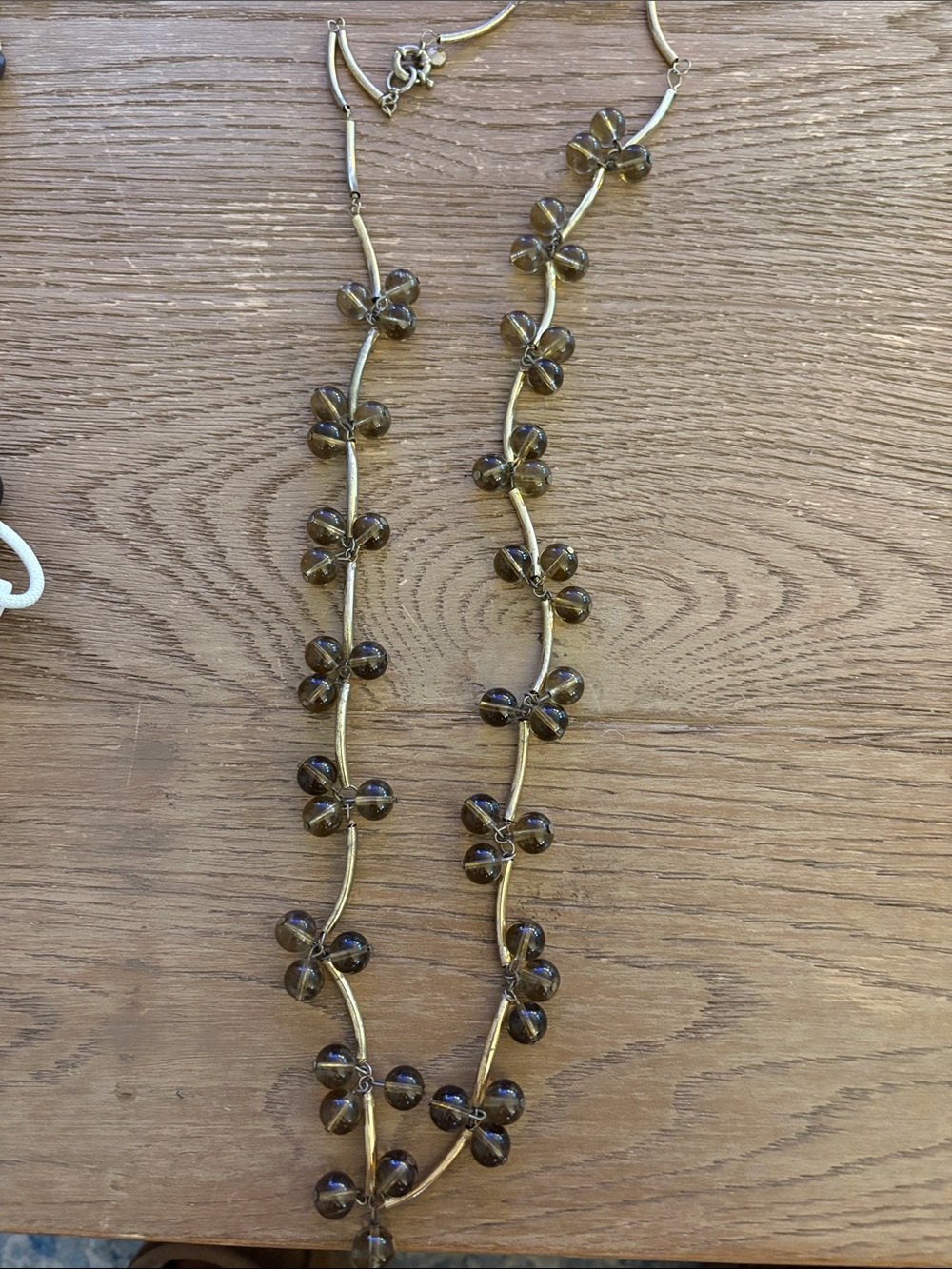J. Crew Smoky Brown Bead Flower-Detail Necklace